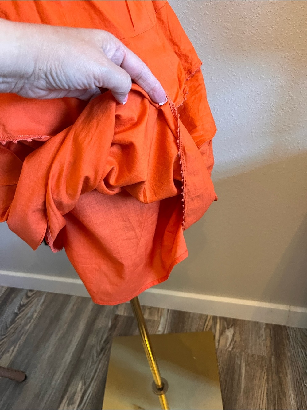 Maeve Orange Ruffle Tiered Mini Dress NWOT (Belt & Necklace not included) - Picture 7 of 9